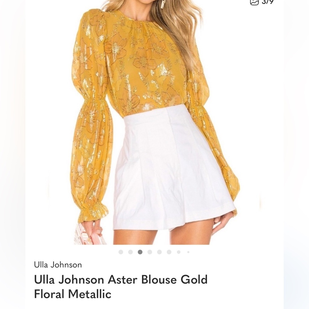 ‼️ sold on IG ‼️Ulla Johnson Metallic Gold Floral Blouse